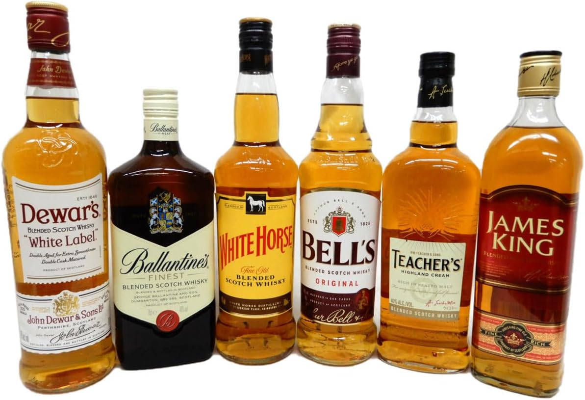 飲み比べウイスキー6本セット デュワーズ、バランタインファイネスト